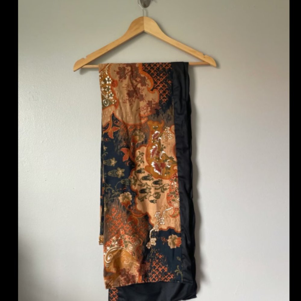 Vintage Brown and Black Cotton Fabric